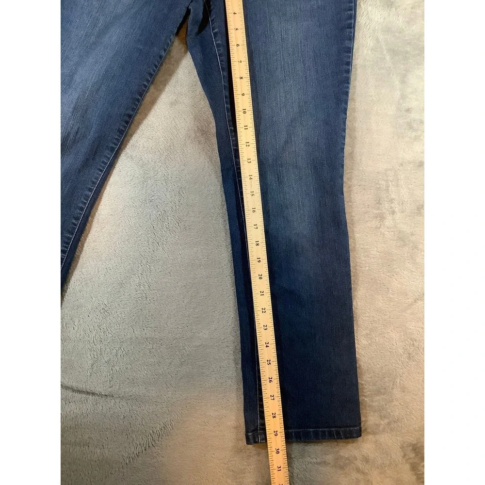 Charter Club Lexington Straight Leg Jeans Womens 10 Short Dark Wash Blue Stretch